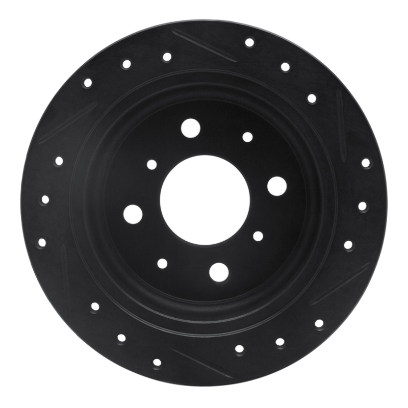 Chrysler LHS Brake Rotor (1) - Front Left - R1 Concepts - Drilled & Slotted - Black - `98-`00